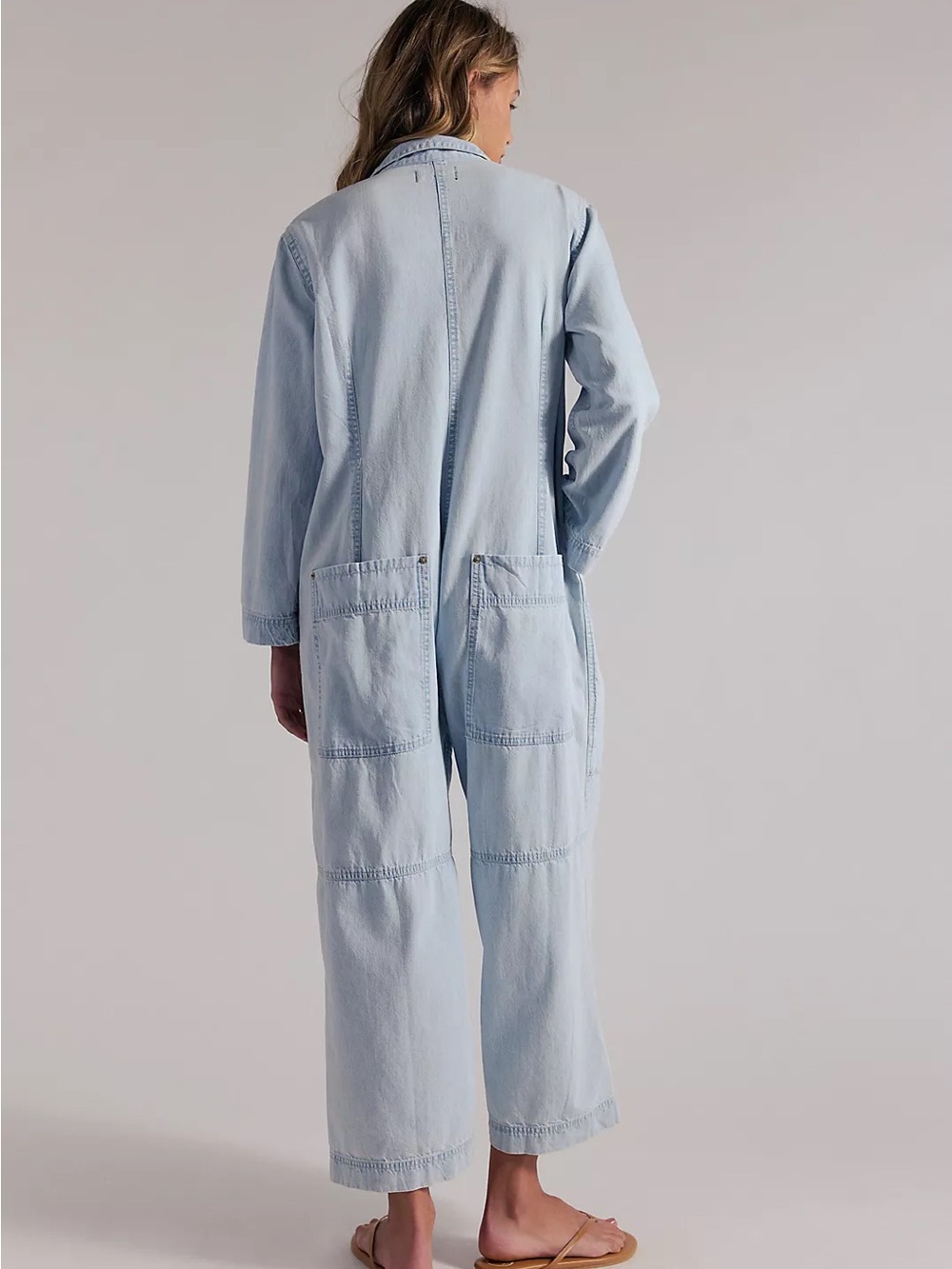 We The Free Light Blue Denim Overalls Jumpsuit - Picture 3 of 8